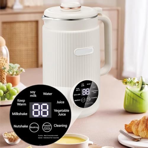Sojamilchbereiter, 1,2L Nussmilchmaschine mit LED-Anzeige, 12H Timer, 9 Funktionen, Edelstahlklinge für Mandel- und Hafermilch