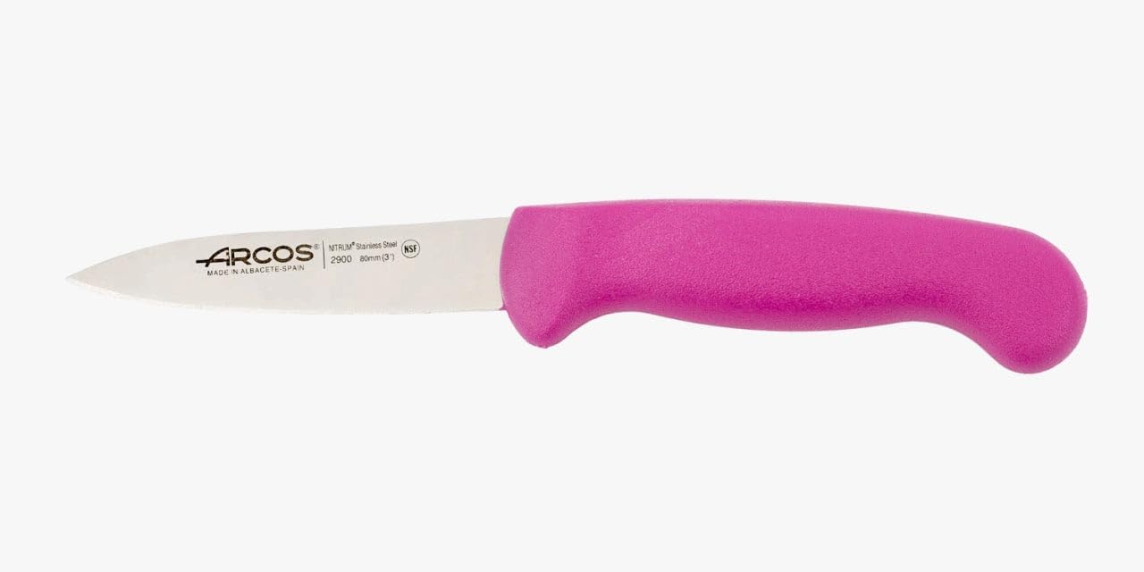 Arcos Series 2900, Paring Knife, 80 mm Nitrum Stainless Steel Blade, Polypropylene Injected Handle Fuchsia