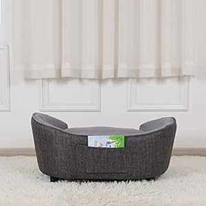 Pet-Sofa-BedVelvet-Linen-Fabric-Pet-Couch-with-Removeable-Washable-Cushion-for-small-Dogs-Cats-Gray - Cucciolini Doodles   Pet-Sofa-BedVelvet-Linen-Fabric-Pet-Couch-with-Removeable-Washable-Cushion-for-small-Dogs-Cats-Gray