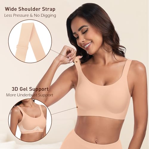 Padded Bra Comfortable Back Fat Smoothing Full Coverage Wireless Support Bra No Underwire Seamless Bralette3