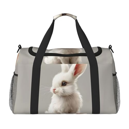 Sac de nuit lapin blanc idéal pour vos weekends et séances de yoga
