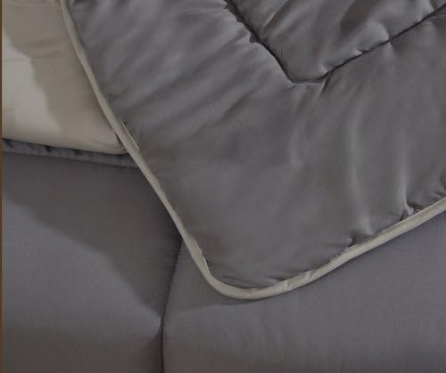 Reversible Mini Bed Set - 2 Piece - Dark (Cloud) Grey/Silver Grey - Twin Size