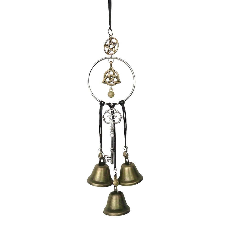UDSKNV[KSL 1pc Witch Bell Doorknob Hanging Decorative Wicker Wind Chime Home Decoration Bell Wind Chimes
