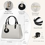 IGOLUMON Handtasche Damen Mittelgroß Tasche Leder Henkeltasche Damen-Henkeltaschen Tote Bag Handtaschen Taschen Schultertaschen Umhängetasche Schultertasche Damenhandtaschen Beige – Bild 3