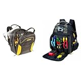 Dewalt 33 Pocket Lighted USB Charging Tool Backpack + CLC Custom Leathercraft 53 Pocket Lighted Tech Gear Backpack Bundle