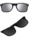 ATTCL Unisex New Unisex Reflective Wayfarer Style Flip Up Clip on Polarized Sunglasses 1HP806 Silver