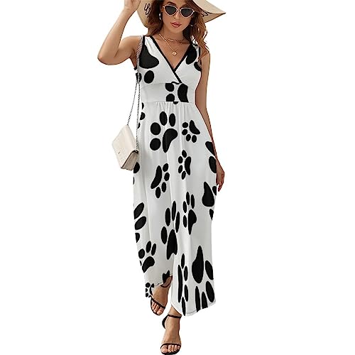 Robe maxi col V Pattes Noires pour des journées décontractées à la plage