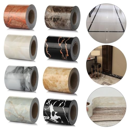 Calcomanías de decoración línea rodapié adhesiva mármol negro 5m 4