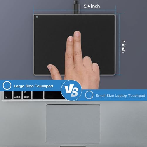 Garsent Trackpad USB Cablato, Mouse Touch Pad Cablato Grande con Gesti Multipli, Mouse Touchpad Portatile Sottile in Alluminio Adatto per Wins 11 10, per Computer OS X, Desktop, Laptop (BLACK)