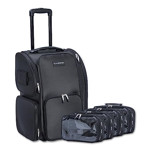 GlamSeries GlamRoller Trolley, maletín cosmético con 4 Bolsillos, Maleta para maquilladores con Compartimento térmico, Organizador para Maquillaje, peluqueros, Neceser de Belleza para Viajes