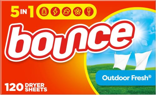 Image of Bounce Fabric Softener Sheets, Outdoor Fresh Scent, 120 Count (Pack of 6)