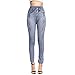 Produktbild Aoogo Damen Treggings Jeggings Leggings Jeans Look Skinny Hose Hohe Taile Tights Druck Stretch Freizeithose
