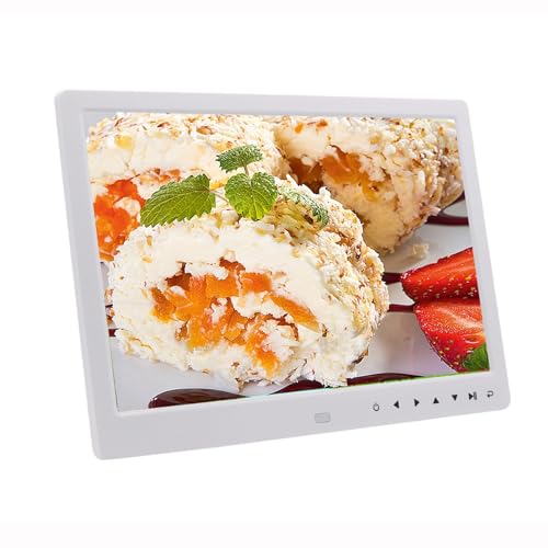 PUFAHAU Cornice Digitale con Pulsanti Touch da 10 Pollici, Album Fotografico elettronico, Macchina per pubblicità Video, Una Macchina per molteplici Usi(Bianco)