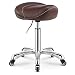 Rolling Stool Ergonomiczny stołek do podnoszenia, wodoodporny stołek kosmetyczny retro PU, stołek do manicure w salonie, który może korygować postawę siedzącą, wysokość 45-60(Color:Stołek kosmetyczny)