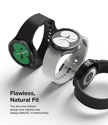 Image of Ringke Bezel Styling Compatible with Samsung Galaxy Watch 4 40mm / Galaxy Watch FE Accessory Adhesive Frame Ring Cover Anti Scratch [Aluminum] Protection - Black [40-15]