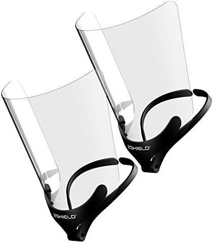 ZShield Wrap - Reusable Face Shield - Made in USA - Full Face Clear Lens & Lightweight Neck Mount Design (Ear to Ear Coverage, 2 Pack)