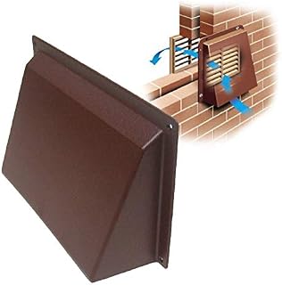 Brown Hooded Cowl 9" x 6" Vent Cover for Air Bricks Grilles Extractors Vents