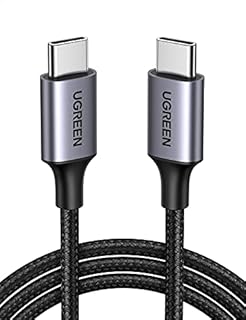 UGREEN USB C to USB C Cable 60W Fast Charge Type C Braided Data Lead Compatible with MacBook iPad Air 5 Pro 2021 Galaxy S22 S21 Ultra S20 FE S10 A12 Mi 11 Note 10 Pixel 7 Pro 7 6 5 4a (1M)