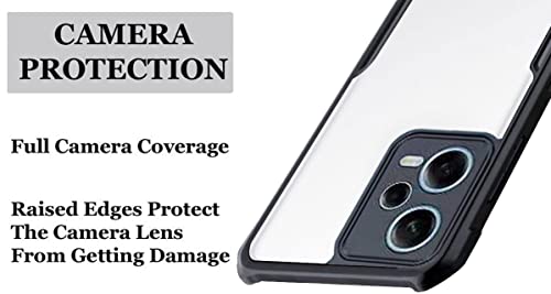 Image of A rtistque Clear Hard Transparent Acrylic Armor Anti-Drop Shockproof TPU Edge Back Cover Case for Mi Redmi Note 12 Pro Plus 5G - Black