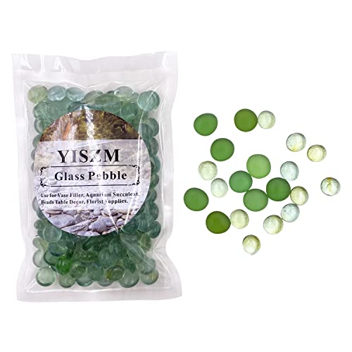 Yiszm Green Glass Pebbles, Widely Used For Vase Fillers Gems, Aquarium Succulent Stones, Beads Table Decor, Florist Supplies And Diy Home Decorative(1Lb) #TOP2