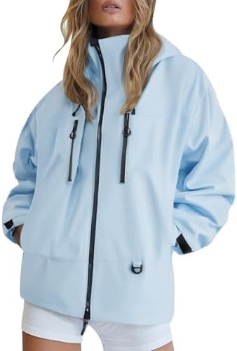MJGkhiy Women's waterproof jacket windbreaker jackets waterproof ...
