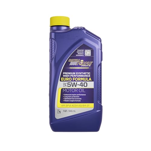 Royal Purple 01540 API-Licensed SAE 5W-40 High Performance Synthetic Motor Oil - 1 Qt.