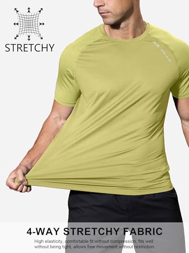 Comdecevis Mens Athletic Shirts Fitness Clothing Running Shirts Short Sleeve Performance Tee for Gym Tennis S(32) Sage Green — view 4