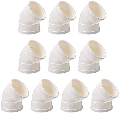 XYWHPGV PVC Pipe Fitting 45 Degree Elbow White 75mm Socket 10pcs(2c5ec cf62c 1774c 3339e 57fe3 30200