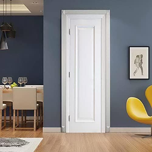A.Monamour 3D Door Stickers for Interior Doors Simulation Wooden White Door Vinyl Waterproof Self Adhesive Door Mural Decals for Bedroom Office Bathroom 77 x 200 cm