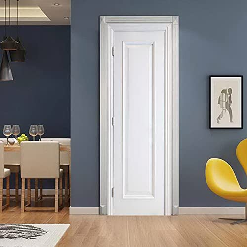 A.Monamour Pegatinas Decorativas de Puerta Autoadhesivo 3D Puerta Blanca De Madera De Simulación Vinilo para Puertas Mural PVC Pegatinas de Pared Foto Poster 77 x 200 cm