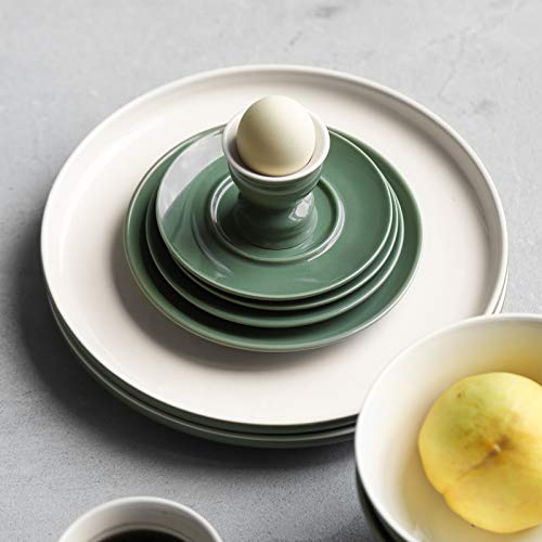 Dowan Dinner Plates, Porcelain Serving Platter 10 Inches Dessert Salad Plates Set Of 6, Ceramic Stackable Dish Set Microwave Safe Serving For Dessert, Salad, Appetizer, Pasta, Bread, Steak, Green-Tea #TOP6