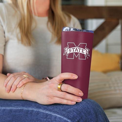 Image of Logo Brands NCAA 20 oz Powder Coat Stainless Tumbler -Double-Wall Insulated Everday Tumbler for Hot or Cold Drinks, High Lip Lid, Team Color