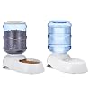 Amazon Basics Automatic Pet Water Dispenser and Gravity Food Feeder Set for Cat and Dog, Easy to Clean, 152fl.oz food feeder, 135.3fl.oz water dispenser, Small, Pack of 2