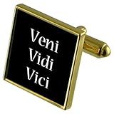 Geschenkset Select Gifts Veni Vidi Vici Latin Gold-Manschettenknöpfe Crystal Krawattenklammer Geschenkset