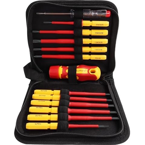 Mulwark 13-Piece Premium CR-V Insulated Screwdriver Set with 1000V Tools – Includes Phillips, Slotted, Pozidriv, and Torx Screwdrivers for Professional Use Cover