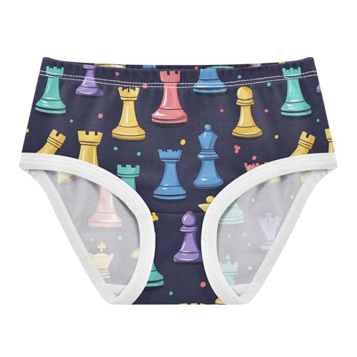 Wusikd Colorful Chess Pieces Girls' Underwear Cotton Blue Girls Briefs Soft Toddler Underwear 2T