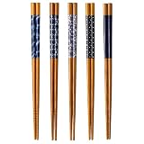 若狭塗 箸 滑り止め加工 22.5cm 5膳 セット 来客用 竹製 スス竹 藍染 日本製 265052