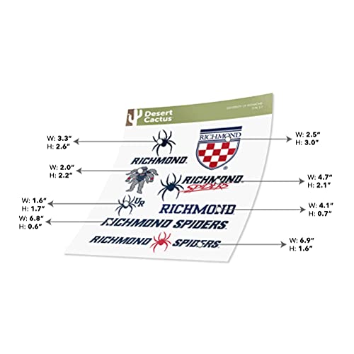 Desert Cactus University of Richmond Sticker Richmond Spiders Vinyl Decal Laptop Water Bottle Car Scrapbook Sheet (Type 2)