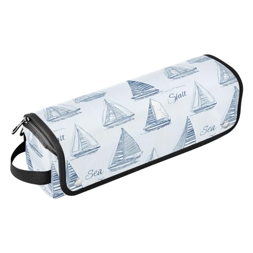 Sailboat Sea Light Blue Bolso Organizador de Herramientas para Cabello Resistente al Calor y al Agua para Mujeres miniatura 1