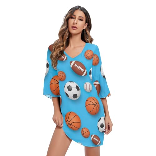 Robe de basket-ball bleue en mousseline de soie vetement mode femme V Line