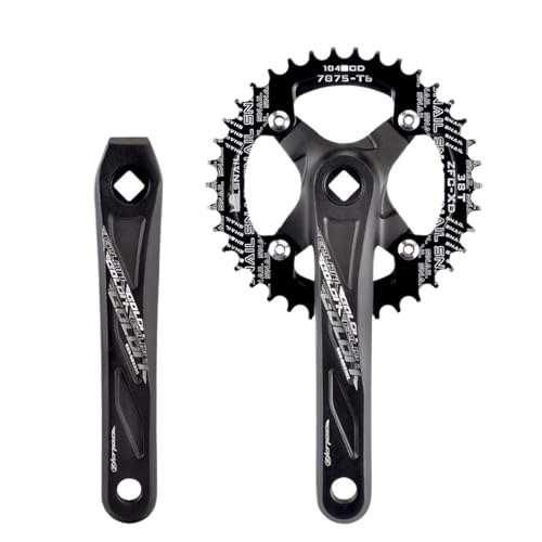 �݊���������܂�GOLDIX �p�����]�ԃN�����N�Z�b�g 104BCD 170/175 �~�����[�g���i���[���C�h�� 32-42T MTB �A���~�����N�����N�Z�b�g(Black crank 38T,175mm)