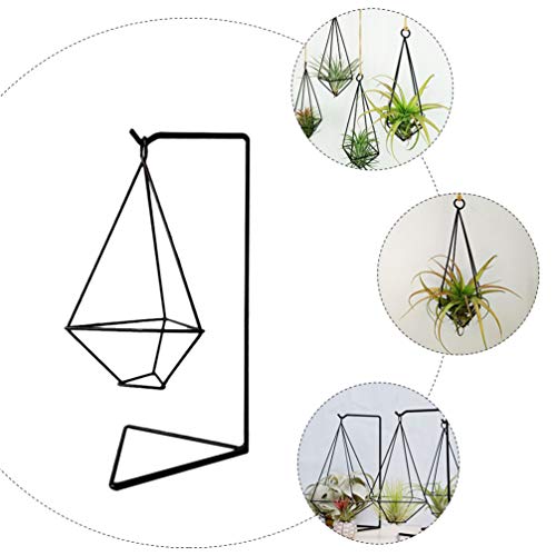 POPETPOP Carrinho de Exposição Titular Vaso de Vidro Hidroponia Plantador de Ferro Ornamento Stand P