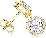 Gold Stud Earrings for Women 14K Gold Earrings for Women，6mm
