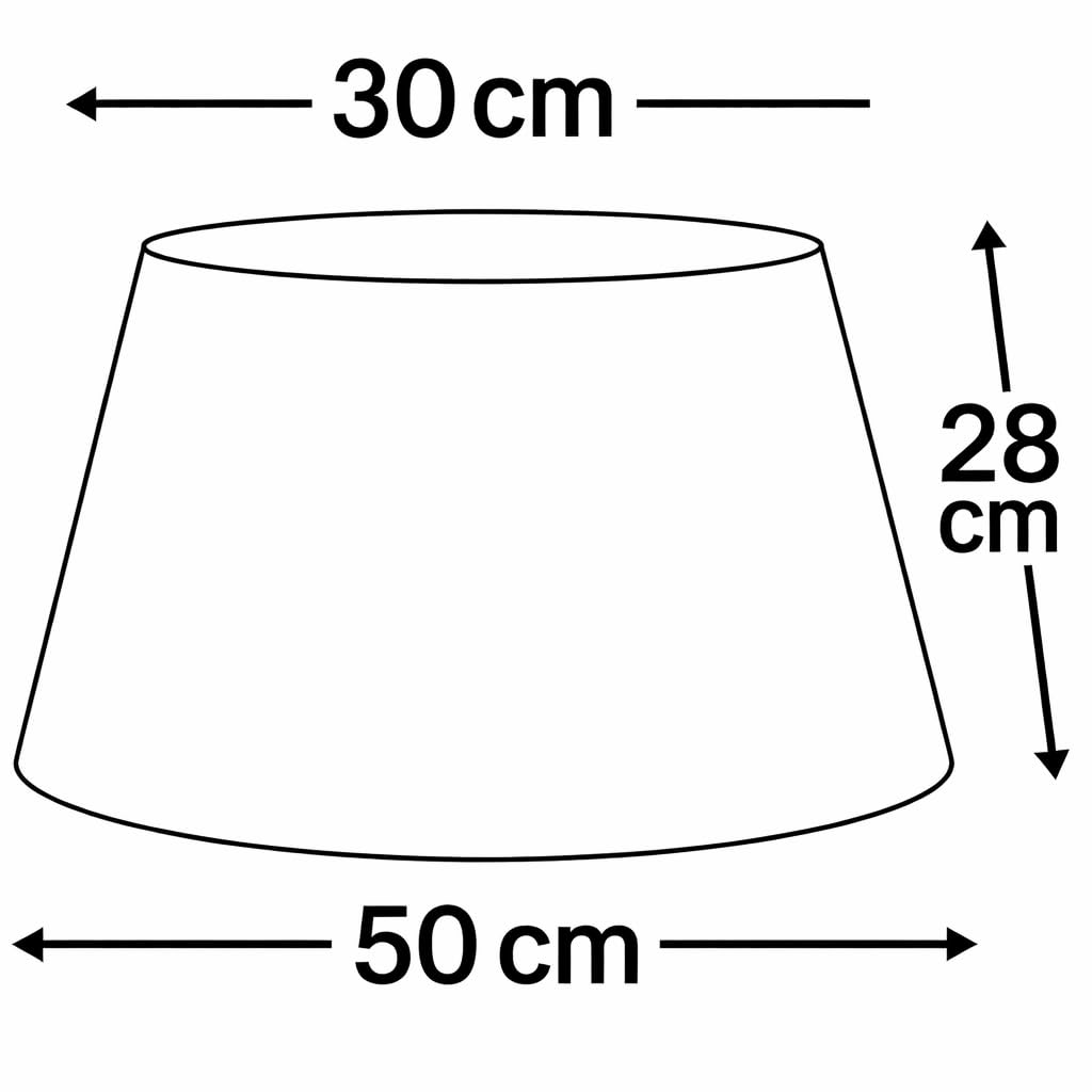 50 cm Pantalla Cono, Tela de Algodón, respaldo de PVC Blanco, Producto Hecho a Mano, para Lámpara de Mesa, Lámpara de Pie (Crema)