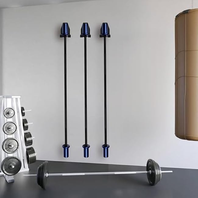 Olympic Barbell Hanger, Garage Gym Bar Wall Rack, Vertical Barbell Wall Mount, Black Heavy-Duty Support Barbell Holder, Space Saving Commercial or Home Gym Accessory, Holds Under 33mm Bar Size