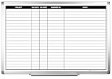 Creative Safety Supply Magnetic Project Planning Dry Erase Whiteboard – Wall Mounted with Aluminum Frame & Marker Tray – Easy Erase Planning Board for Office, Teams & Scheduling 36" x 24"