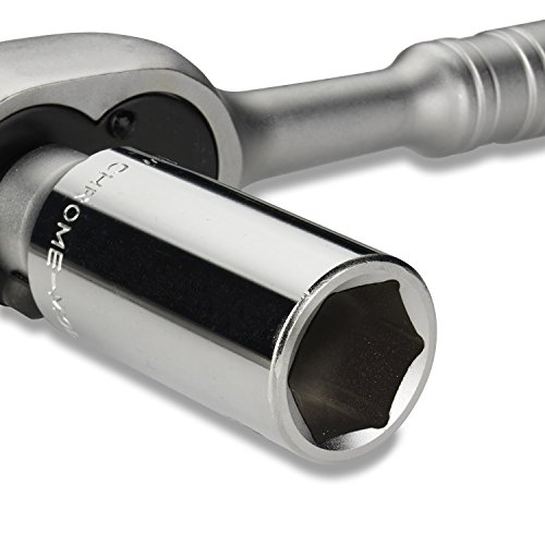 Neiko 03029A 1/2" Scaffold Ratchet Wrench | 9.5” Length | 36 Tooth Hammer Tip Head | Includes 7/8” 6 Point Deep Socket | Cr-V Steel … #TOP2