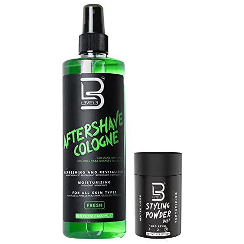L3 Level 3 After Shave Spray Cologne - Softens Skin - Refreshes and Relieves Face and Skin - Styling Powder Included (Fresh)