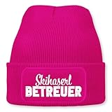 Prozente Momente Skihaserl Betreuer - Beanie | Strickmütze | Wollmütze | Beanie mit Druck | lustige Sprüche | Apres-Ski | Winter | Pink