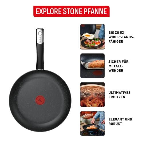 Tefal Explore Stone G7 Bratpfanne 24 cm – Antihaft Pfanne Induktion geeignet, Thermo-Signal Temperaturanzeige, kratzfeste Beschichtung… – Ansicht 2